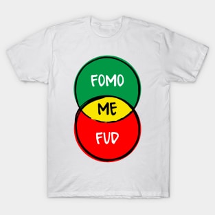 crypto – funny Venn diagram – FOMO, FUD and me T-Shirt